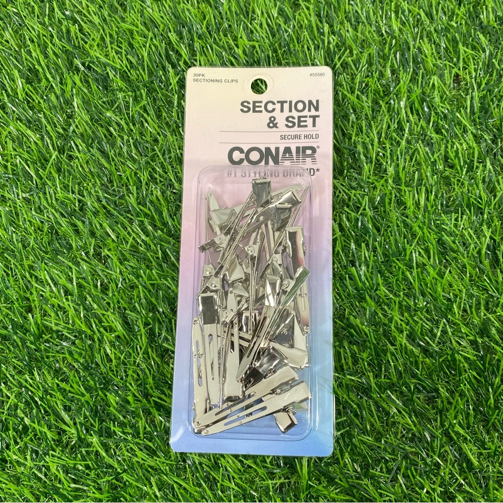 Conair Section & Set Silver Hair Sectioning Clips 30 CT